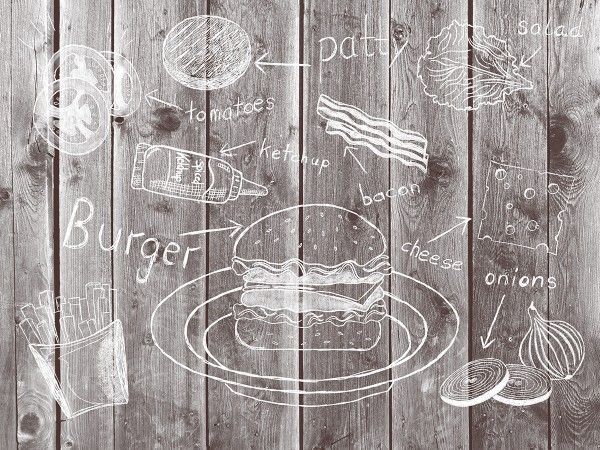 Papier Tischset Burger Board in Grau, 40 x 30 cm, 500 Stück - Mank