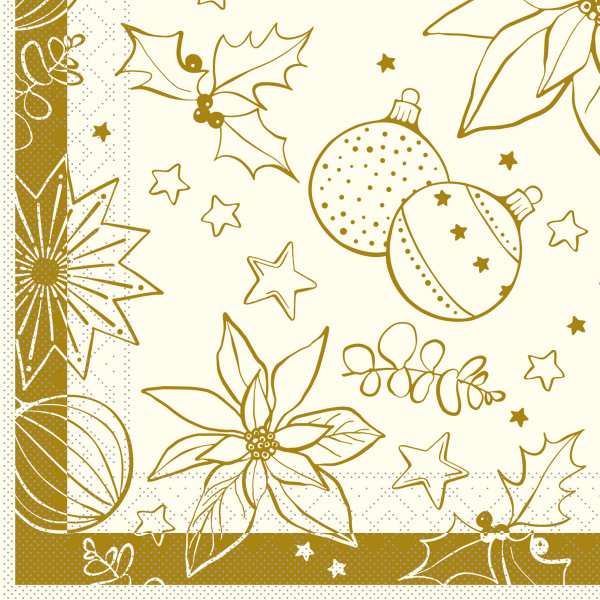 Tissue Serviette Milan in Champagner-Gold, 33 x 33 cm, 100 Stück - Mank