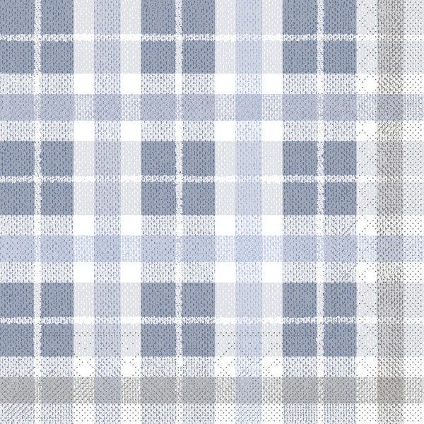 Tissue Serviette Fred in Blau-Dunkelgrau, 40 x 40 cm, 100 Stück - Mank