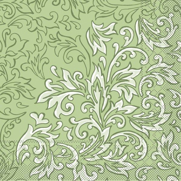 Tissue Serviette Delia in Grün, 33 x 33 cm, 100 Stück - Mank