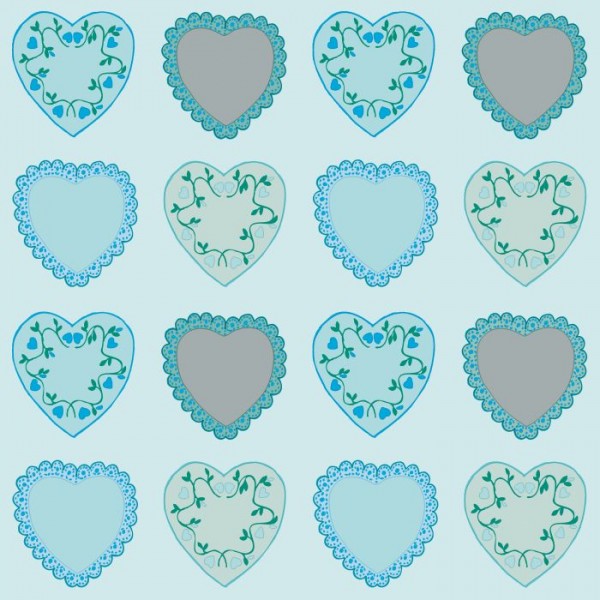 Airlaid Serviette Sweet Love blau, 40 x 40 cm, 12er Packungen, 96 Stück - Mank