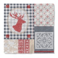 Tissue Serviette Luke in Rot-Blau, 33 x 33 cm, 100 Stück - Mank Tissue Serviette Luke in Rot-Blau, 33 x 33 cm, 100 Stück - Mank