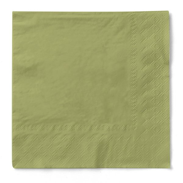 Tissue Serviette Oliv, 33 x 33 cm, 3-lagig, 100 Stück - Mank