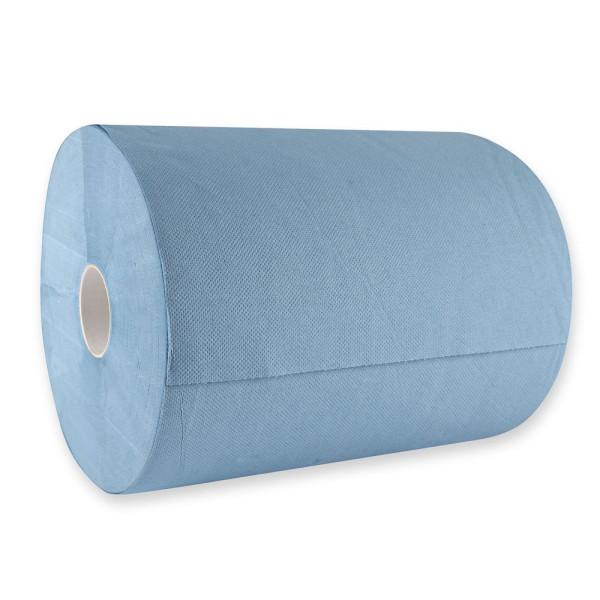 Putztuchrollen Putzpapier 2-lagig in blau Recyclingpapier, 35x38 cm, ca. 1000 Blatt/Rolle, 1x2 Rolle