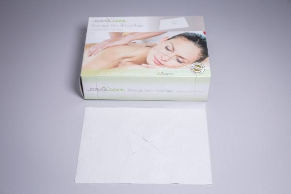 Massageliegen-Gesichtsauflagen aus Airlaid S57 gsm in der Spenderbox 300x210 mm, 100 Stück - Mank