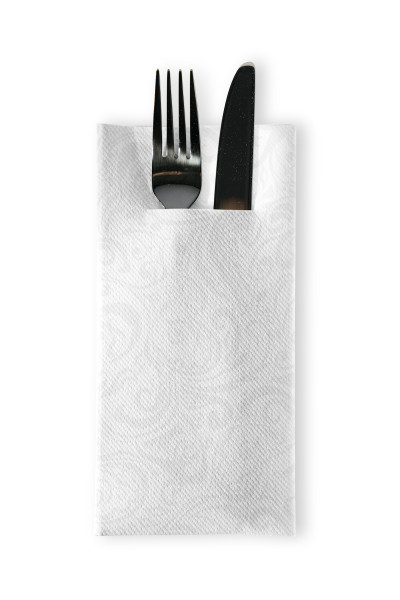 Airlaid Besteckservietten Lias in Weiß, 40 x 40 cm, 75 Stück - Mank