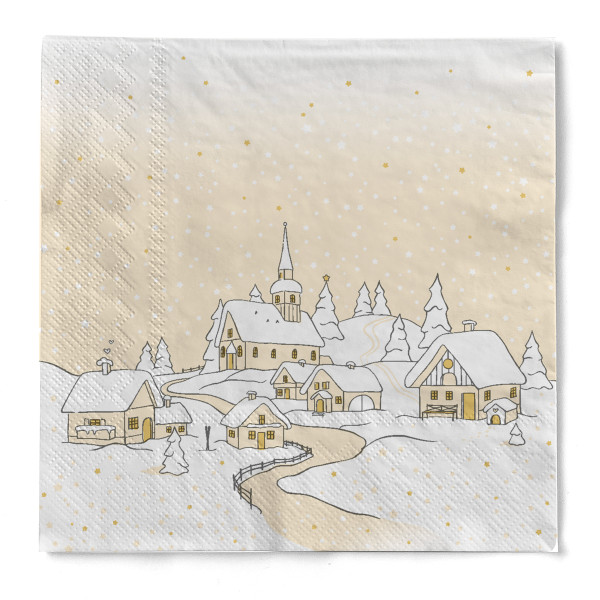 Tissue Serviette Anneke in Aprikot, 33 x 33 cm, 3-lagig, 100 Stück - Mank
