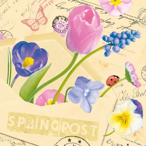 Airlaid Serviette Springpost, 40 x 40 cm, 50 Stück - Mank