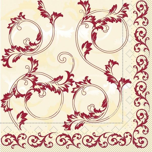 Tissue Serviette Michel in Bordeaux 33 x 33 cm, 100 Stück - Mank