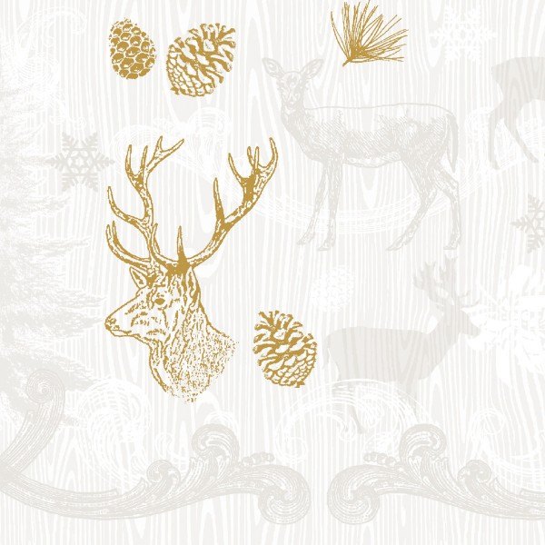Tissue Serviette Bruno in Braun-Gold, 33 x 33 cm, 100 Stück - Mank