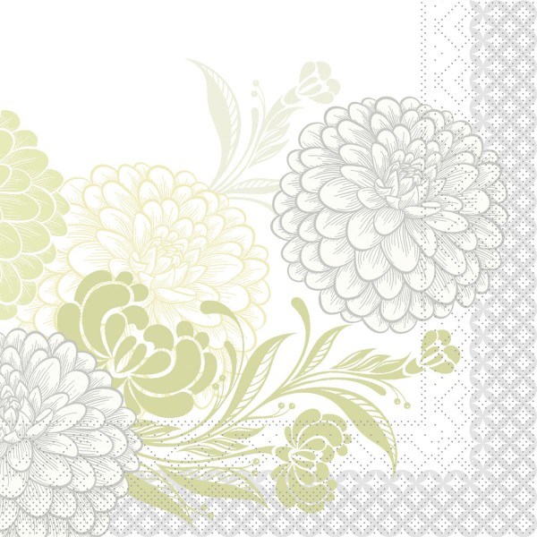 Tissue Serviette Clarissa in Grün, 40 x 40 cm, 100 Stück - Mank