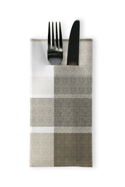 Airlaid Besteckservietten Marc in Braun-Schwarz, 40 x 40 cm, 75 Stück - Mank