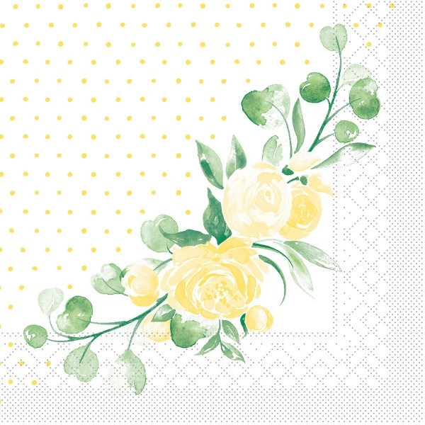 Tissue Serviette Margit in Gelb, 33 x 33 cm, 100 Stück