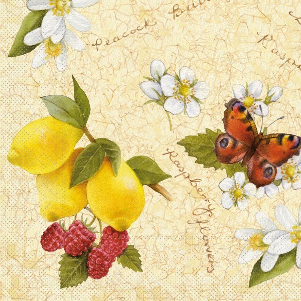 Tissue Serviette Lemon, 40x40 cm, 100 Stück - Mank