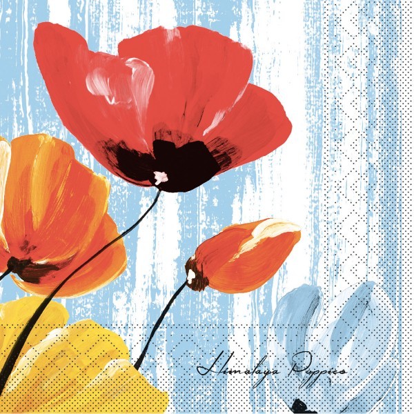 Tissue Serviette Ivonne in Blau, 33 x 33 cm, 100 Stück