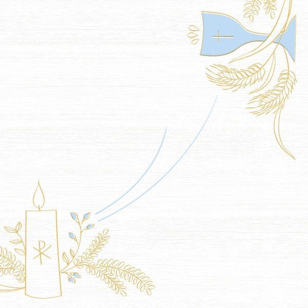 Airlaid Serviette Kommunion/Konfirmation Holz in Blau-Grau 40 x 40 cm, 50 Stück - Mank