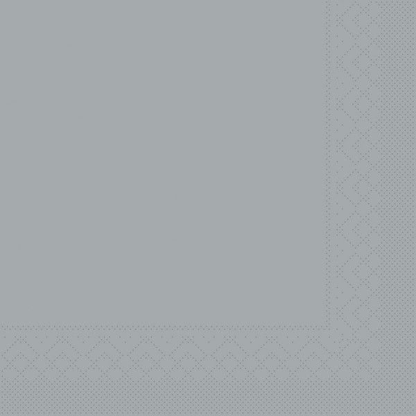Tissue Serviette Silber, 33 x 33 cm, 100 Stück - Mank