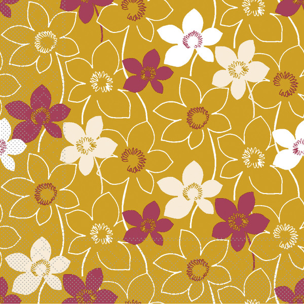 Tissue Serviette Cora in Gold, 33 x 33 cm, 100 Stück - Mank