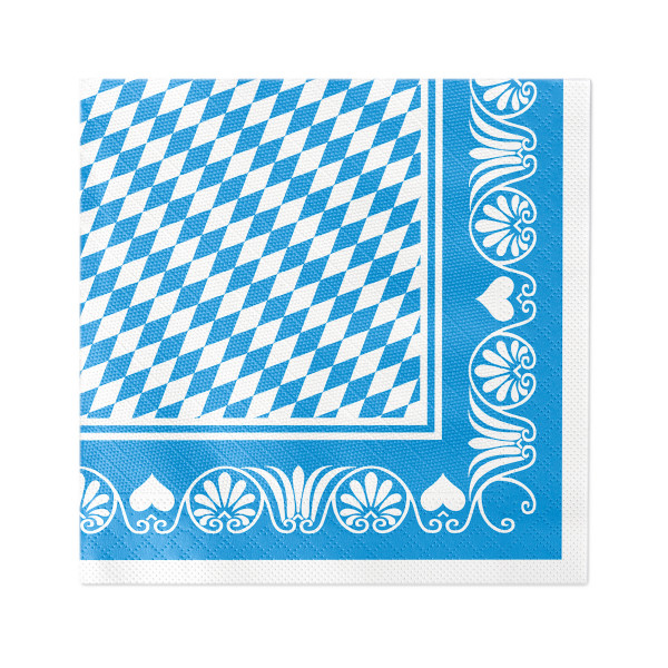 Tissue Deluxe Serviette Bavaria blau, 40 x 40 cm, 250 Stück - Mank
