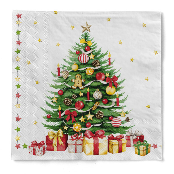 Tissue Serviette Tannenbaum, 33 x 33 cm, 100 Stück - Mank