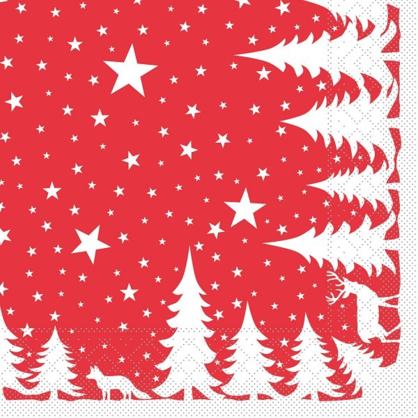Tissue Serviette Lennert in Rot, 40 x 40 cm, 100 Stück - Mank