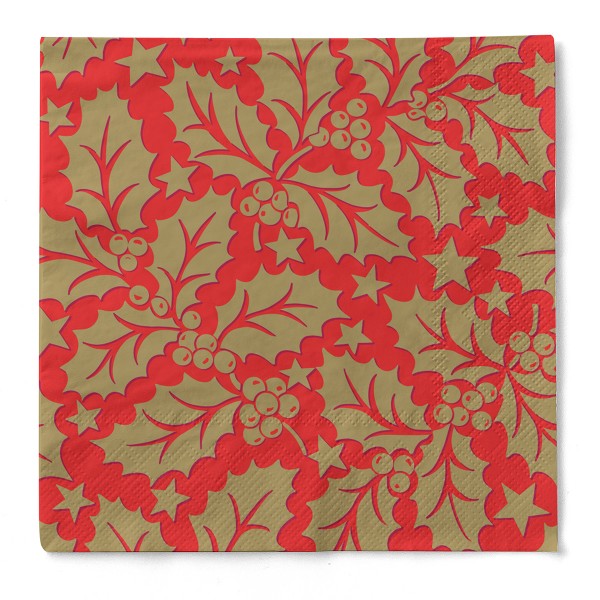 Tissue Serviette Michael in Rot, 33 x 33 cm, 100 Stück - Mank