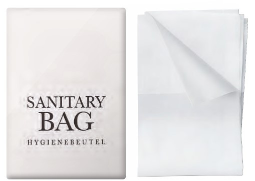 Sanitary Bag Hygienebeutel aus Maisstärke, Weiße-Serie, 500 Stück - Amenities