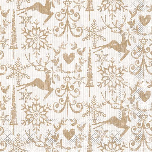 Tissue Serviette Bob in Goldbraun, 33 x 33 cm, 100 Stück - Mank