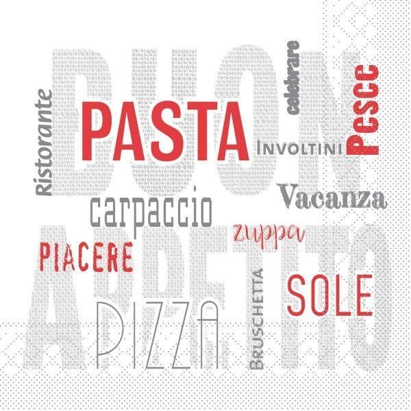 Tissue Serviette Pasta, 40x40 cm, 1/4 Falz, 100 Stück - Mank