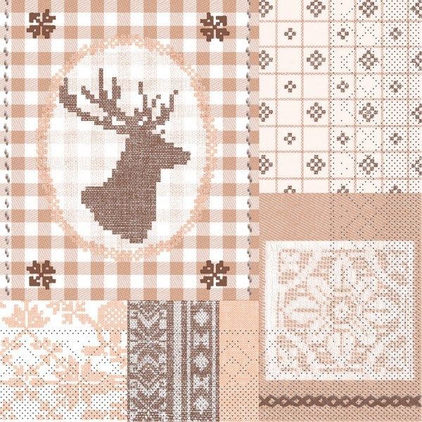 Tissue Serviette Luke in Braun, 33 x 33 cm, 100 Stück - Mank