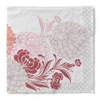 Tissue Serviette Clarissa in Bordeaux, 33 x 33 cm, 3-lagig, 100 Stück - Mank Tissue Serviette Clarissa in Bordeaux, 33 x 33 cm, 3-lagig, 100 Stück - Mank