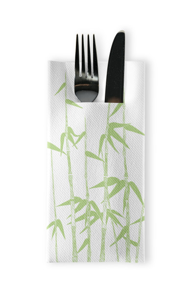 Airlaid Besteckservietten Green Bamboo, 40 x 40 cm, 75 Stück - Mank