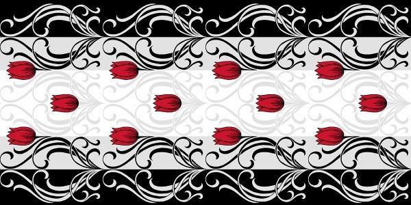 Airlaid Tischläufer Annika in Rot-Schwarz, 40 cm x 24 m , 1 Stück - Mank