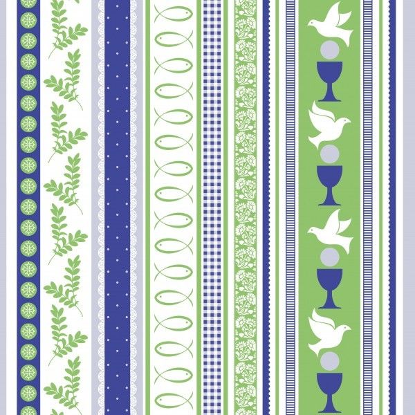 Airlaid Serviette Kommunion-Konfirmation in Blau-Grün, 40 x 40 cm, 50 Stück - Mank