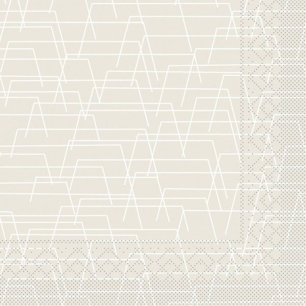 Tissue Serviette Tarik in Hellgrau, 33 x 33 cm, 100 Stück - Mank
