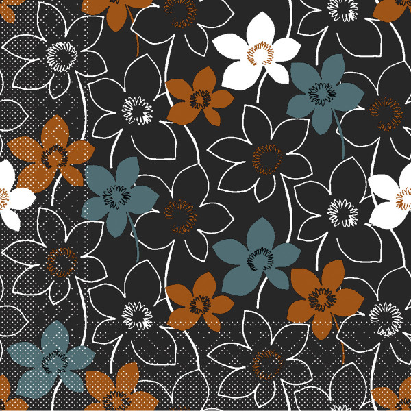 Tissue Serviette Cora in Schwarz, 33 x 33 cm, 100 Stück - Mank
