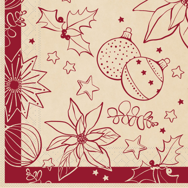 Tissue Serviette Milan in Recycled Tissue-Bordeaux, 33 x 33 cm, 100 Stück - Mank