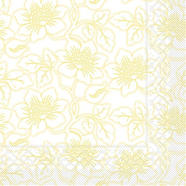Tissue Serviette Hedda in Gelb, 40 x 40 cm, 100 Stück - Mank